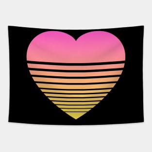 Gradient Heart - Pink Yelllow Tapestry