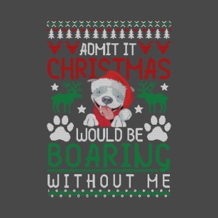 Pit bull Christmas Tshirt T-Shirt