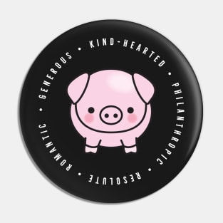 cute chinese zodiac | year of the pig | personality traits | generous, kind-hearted, philanthropic, resolute, romantic Pin