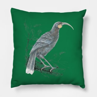 Huia, Native bird of New Zealand Pillow