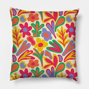 Flower power 1970s groovy retro pattern Pillow