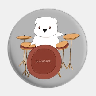 Drummer White Polar Bear | Bunniesmee Pin