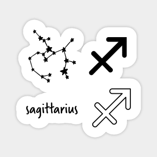 Sagittarius Star Sign Symbol and Constellation Sticker Pack Magnet