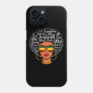 Juneteenth Freedom Day Afro Word Art Black Pride Phone Case