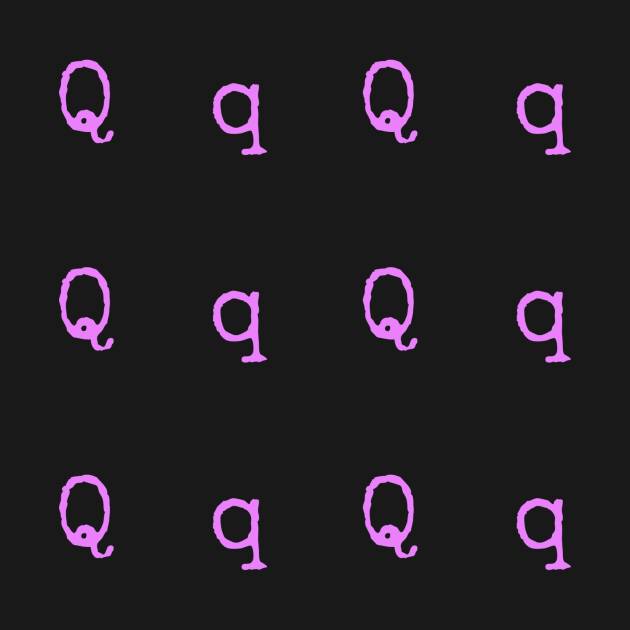 Pink Typewriter Letter Q by anacarminda