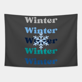 WINTER with snowflake Tapestry