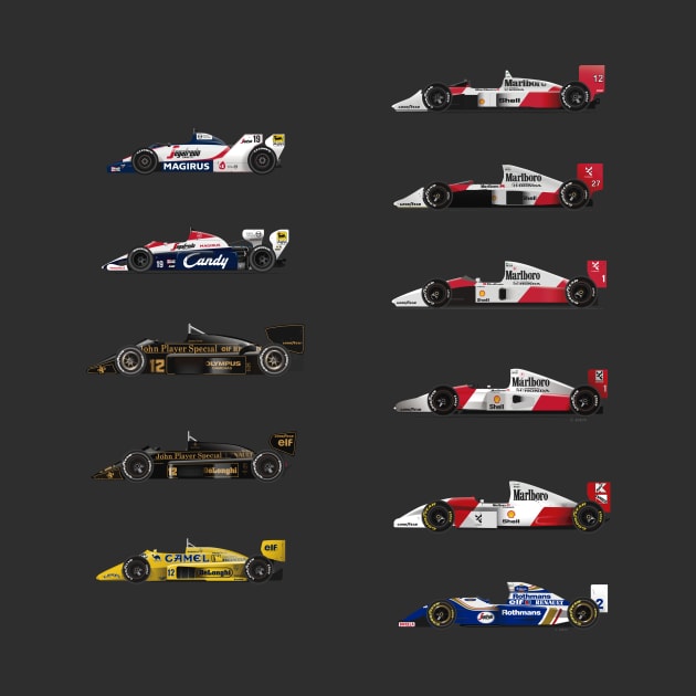 Ayrton Senna - All F1 Cars by Burro Wheel