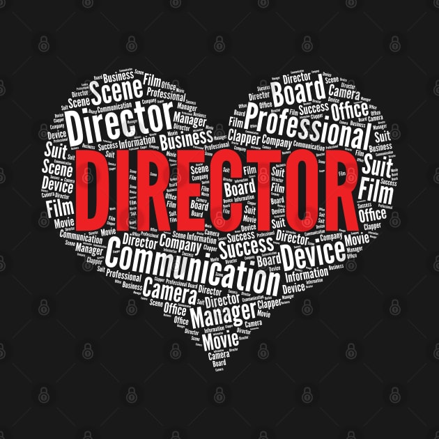 Director Heart Shape Word Cloud Design Film Maker print by theodoros20