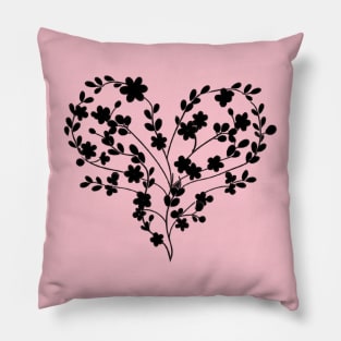 Coquette Back Floral Heart Pillow