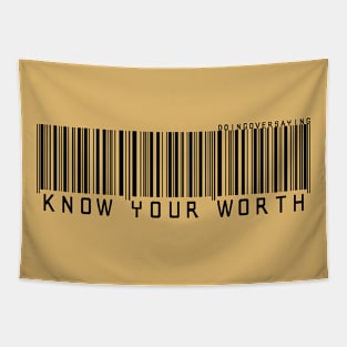 Know Your Worth Barcode Tapestry