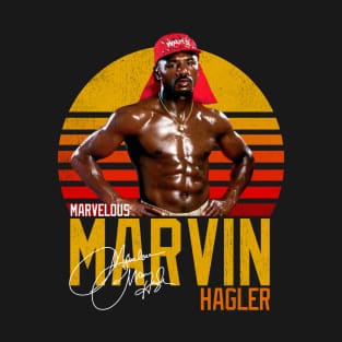 Marvelous Marvin Hagler Boxing Legend Signature Vintage Retro 80s 90s Bootleg Rap Style T-Shirt