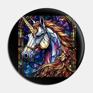 Stained Glass Unicorn Pin