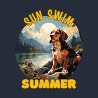 The Beagle Dog's Vacation. Sun Swim Summer. T-Shirt