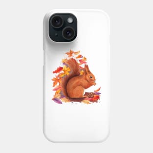 Cute Red Squirrel Watercolour Phone Case