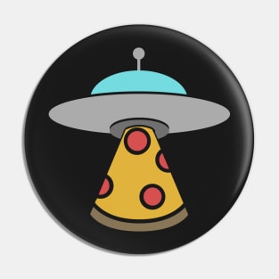 UFO Alien Abduction Pizza Party Pin