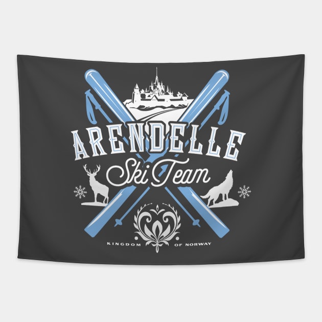 Arendelle Ski Team Tapestry by MindsparkCreative