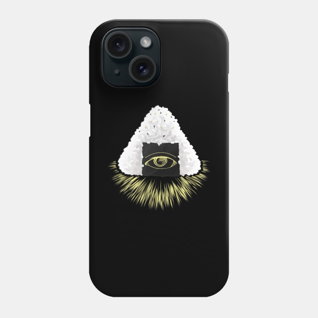 Sushi Onigiri Illuminati Eye Funny Phone Case by JettDes