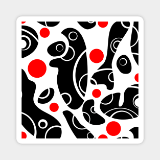 Whale Sonics Black and Red on White Magnet