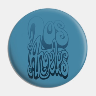 Los Angeles lettering art - sailor blue Pin