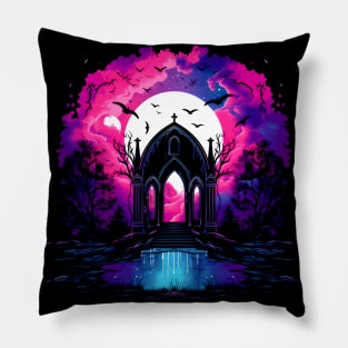 Cool Goth Castle Design Pillow