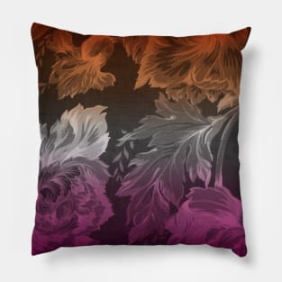 Lesbian Flag Subtle floral Pillow