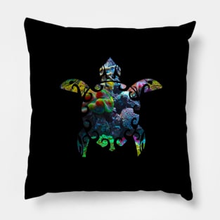 Tropical Coral Reef Sea Turtle Pillow