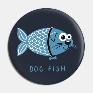 Funny Dog Fish with Bone Collar Pin