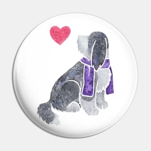 Watercolour Bearded Collie Pin