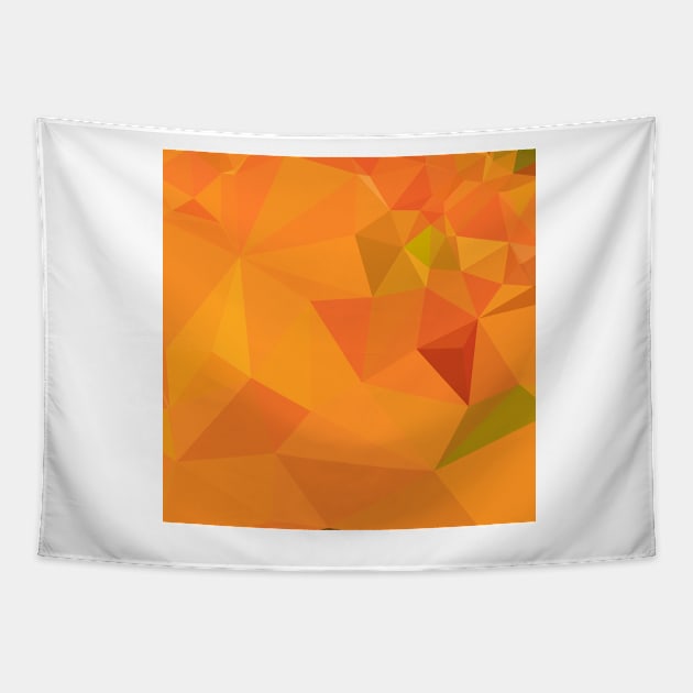 Pumpkin Orange Abstract Low Polygon Background Tapestry by retrovectors