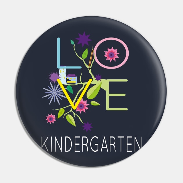 Love Kindergarten Teachers Fan Gift Pin by klimentina