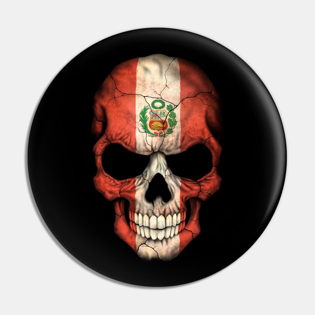 Peruvian Flag Skull Pin by jeffbartels