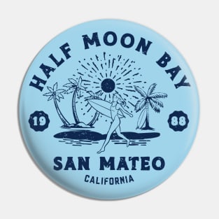 Vintage Half Moon Bay Surfing // Retro California Beach San Mateo1988 Pin