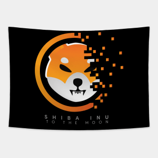 Shiba Inu - Crypto Token Coin - $SHIB - Digital Matrix - To The Moon Tapestry