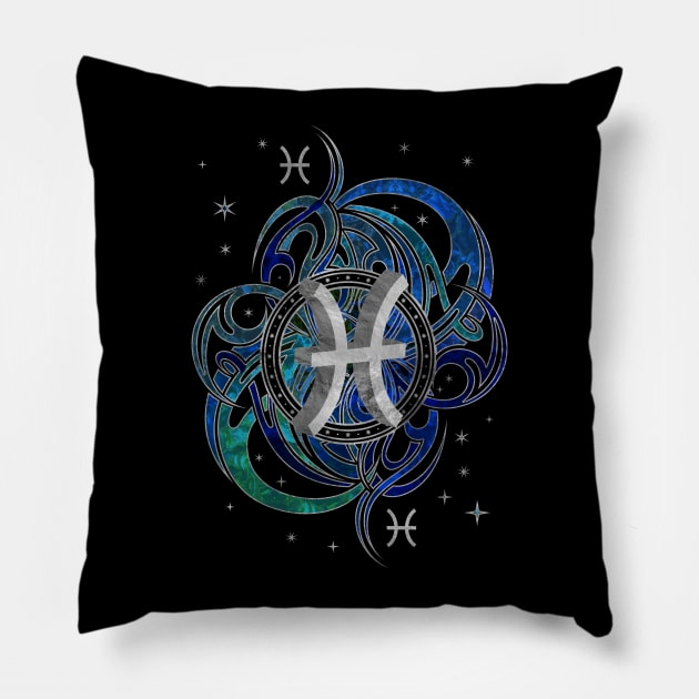 Pisces Zodiac Sign Water element Pillow by Nartissima