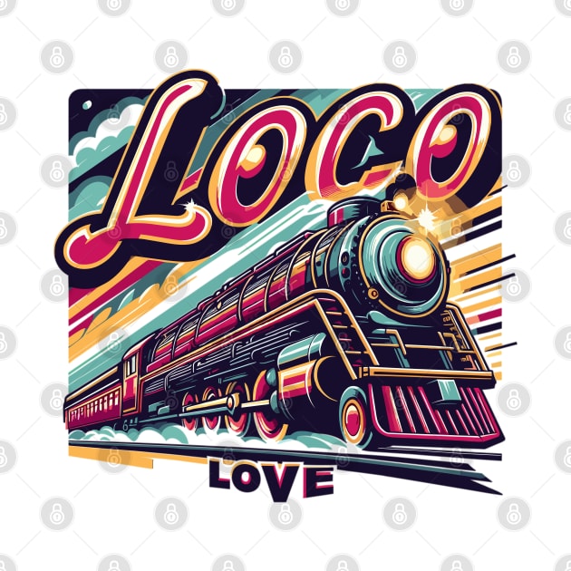 Train Vintage, Loco Love by Vehicles-Art