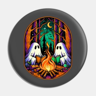 Vintage ghost book reading camping gothic halloween teachers Pin