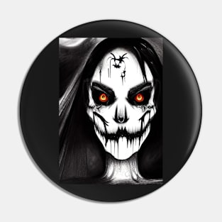 EERIE RED EYED SPOOKY HALLOWEEN VAMPIRESS Pin