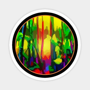 Circle Abstract Jungle Multicolor Magnet