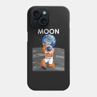 Moon American Football Playing Astronaut Space Travel Poster Phone Case