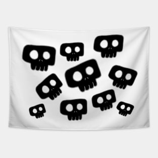 Cute Halloween Black Skulls Tapestry