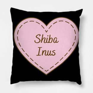 I Love Shiba Inus Simple Heart Design Pillow