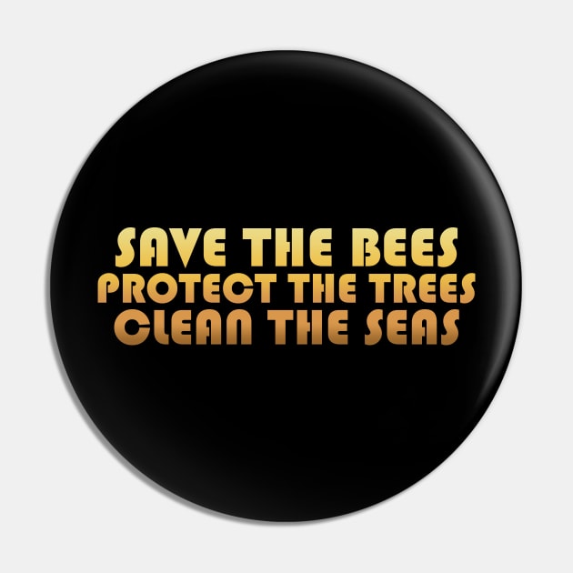 Save the Bees and Trees Pin by JDaneStore