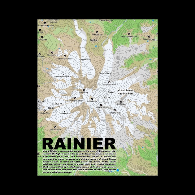 Summit Serenity: Rainier Elevation Map by senaru