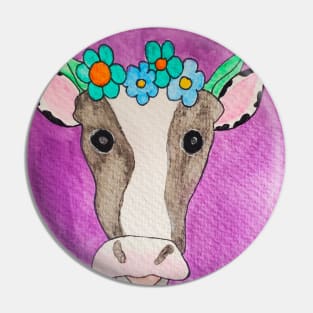 Floral Cow Pin