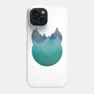 Ombre Mountainscape (Blue, Aqua) Phone Case