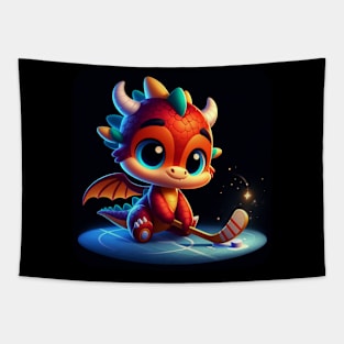 Rufie the Dragon - Ice Hockey #32 Tapestry