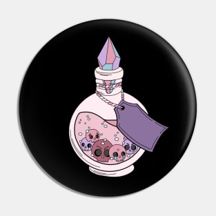 Cute Chibi Skulls in a purple poison bottle Pin