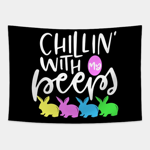 Chillin with my Peeps Cute Easter Egg hunting Tapestry by ArtedPool