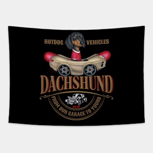 Dachshund Hotdog Vehicles Tapestry