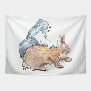 Fritter's Spring: Fritter and Buddy Lispe Tapestry